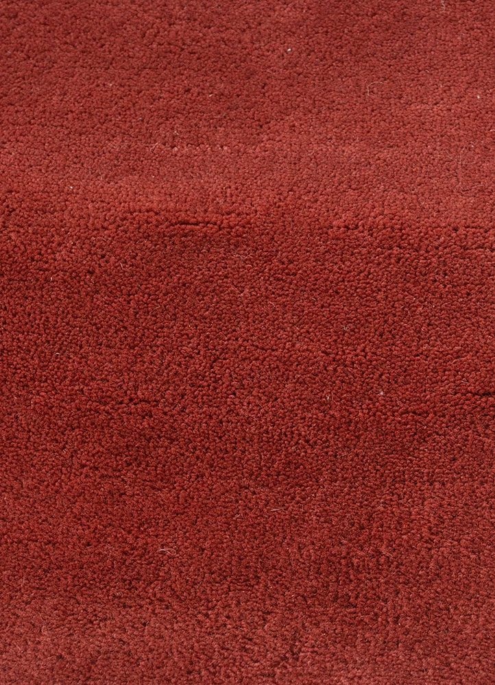 days red and orange wool and silk hand knotted Rug - CloseUp