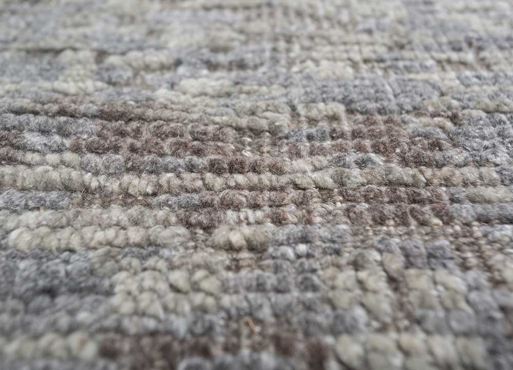 viscaya beige and brown wool hand knotted Rug - CloseUp