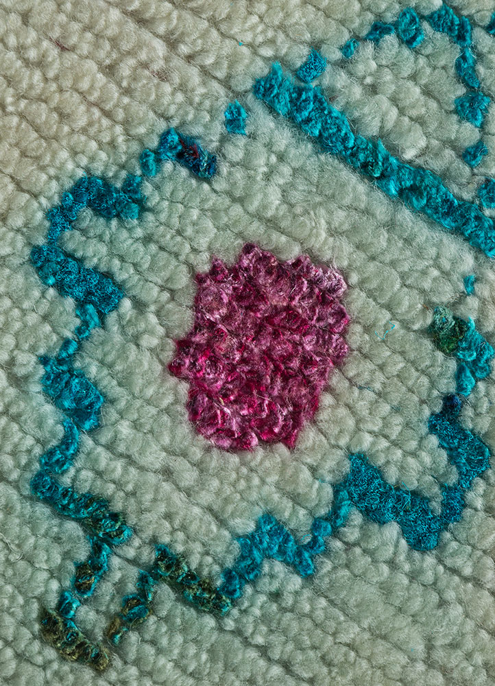 zuri multi wool and viscose hand knotted Rug - CloseUp