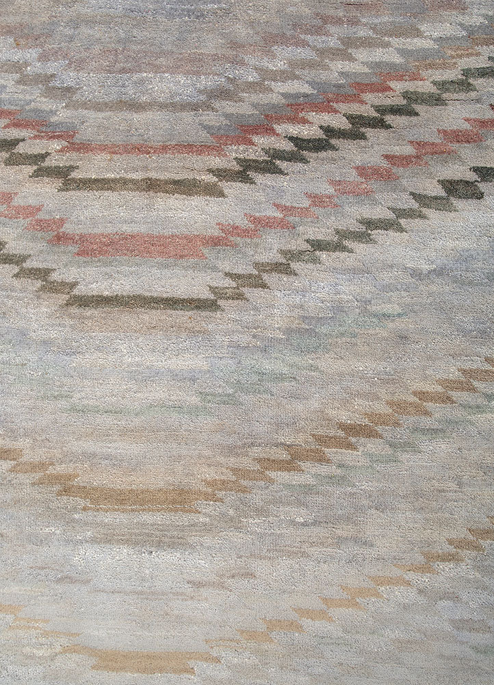 weaver art reserve blue wool hand knotted Rug - CloseUp