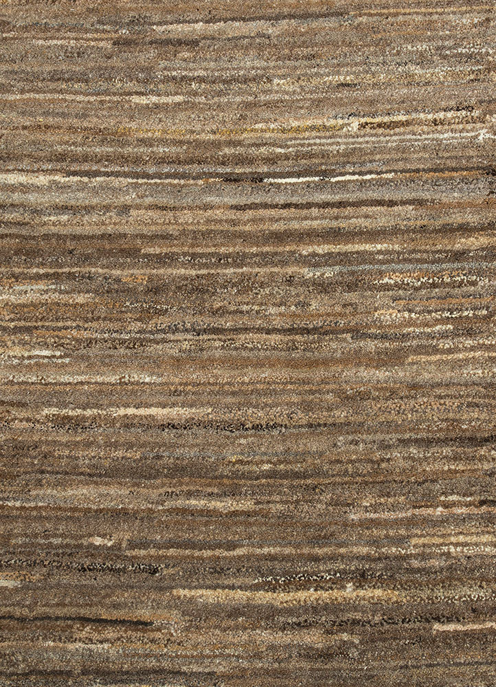 manifest beige and brown wool hand knotted Rug - CloseUp