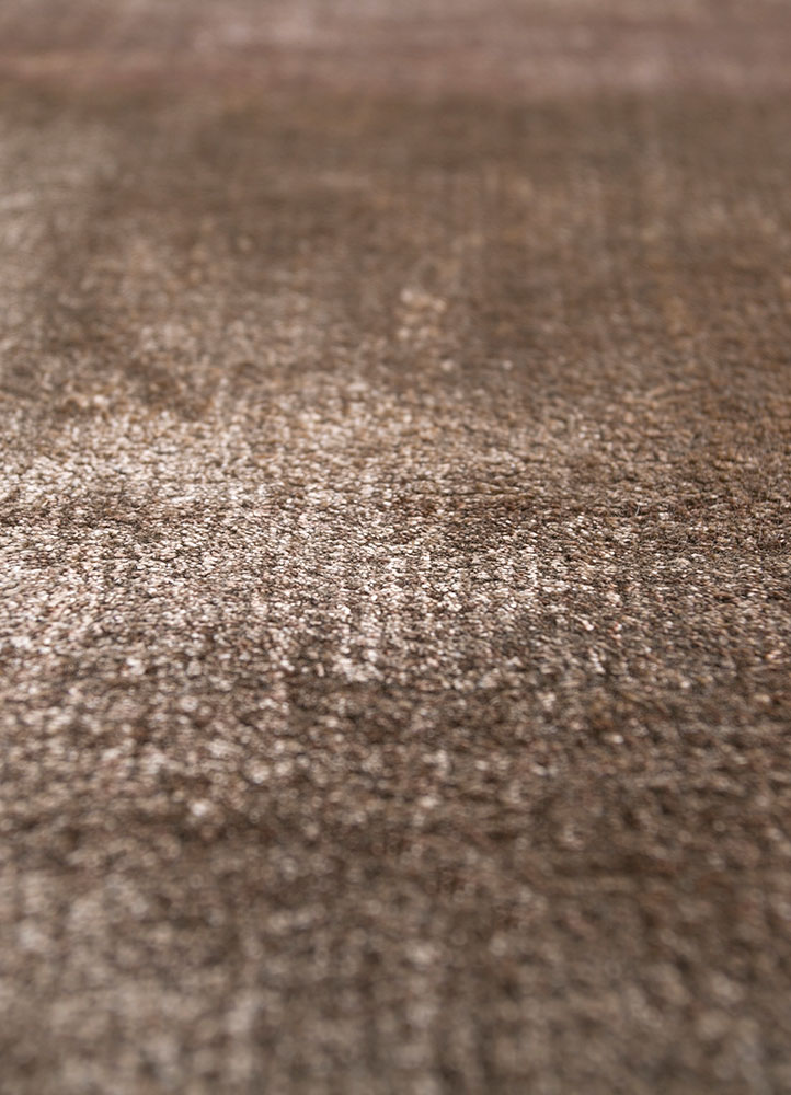 basis grey and black bamboo silk hand loom Rug - CloseUp