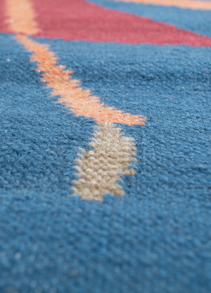 orenda multi wool flat weaves Rug - CloseUp