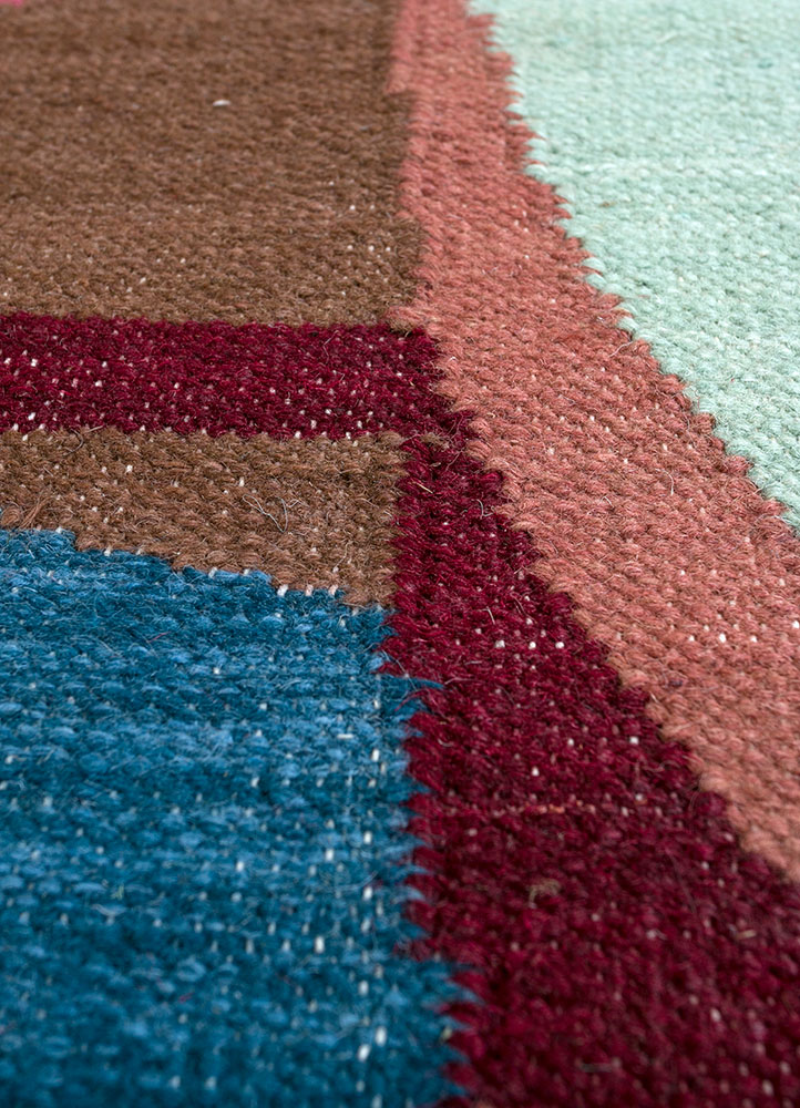 orenda multi wool flat weaves Rug - CloseUp