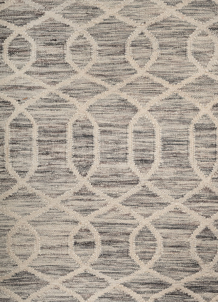 indusbar blue wool flat weaves Rug - CloseUp