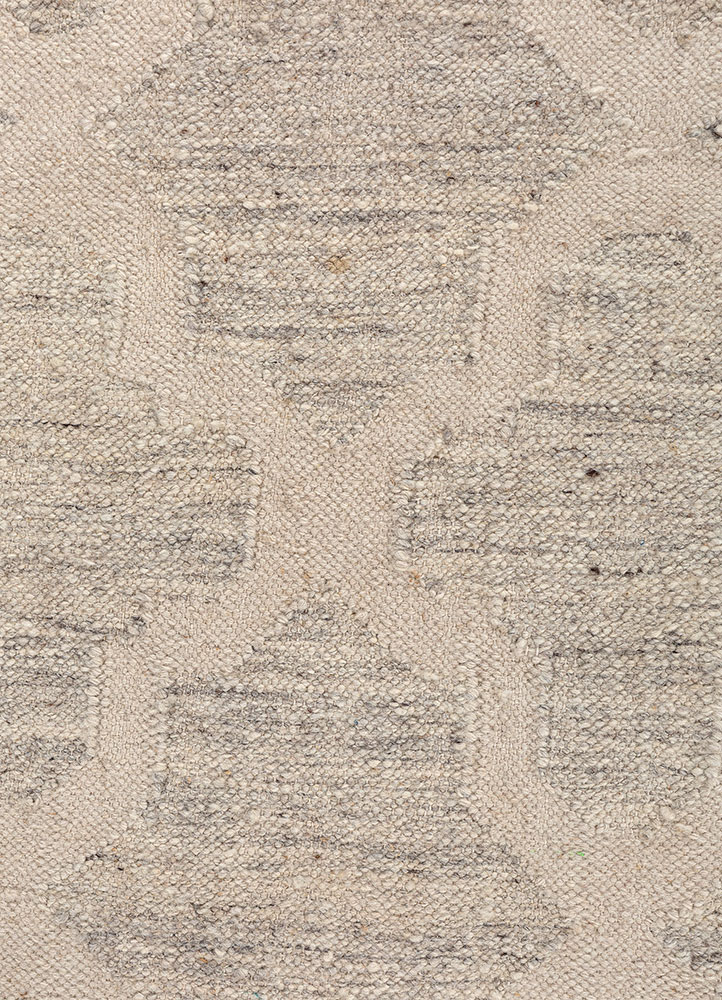 indusbar grey and black wool flat weaves Rug - CloseUp