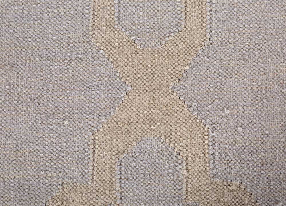 indusbar grey and black wool flat weaves Rug - CloseUp