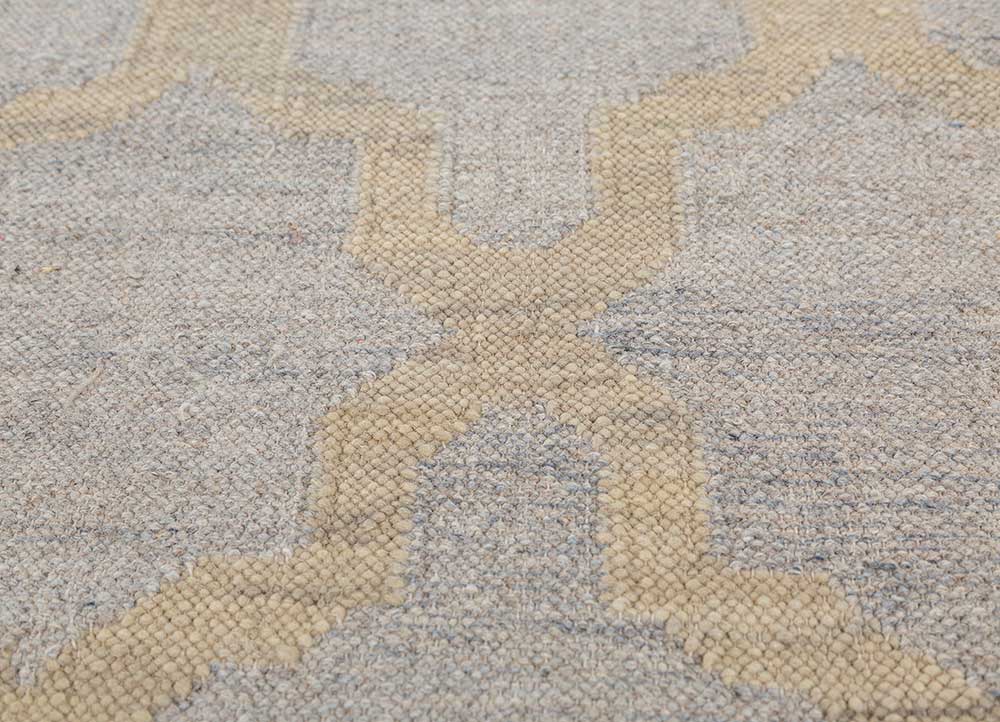 indusbar ivory wool flat weaves Rug - CloseUp