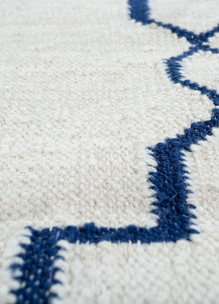 indusbar grey and black wool flat weaves Rug - CloseUp