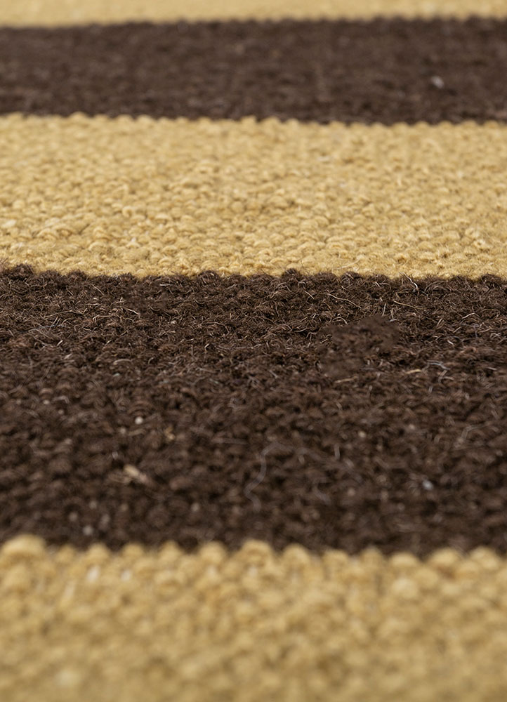 alhambra beige and brown wool flat weaves Rug - CloseUp