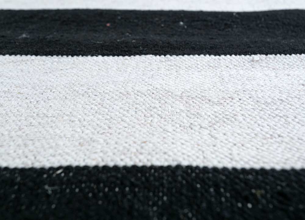 alhambra grey and black wool flat weaves Rug - CloseUp