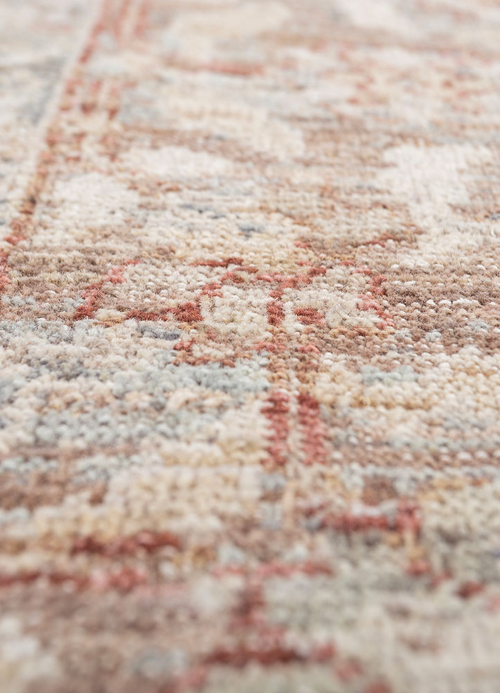 viscaya beige and brown wool hand knotted Rug - CloseUp