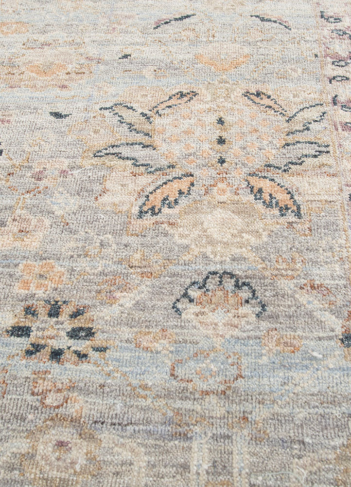 viscaya grey and black wool hand knotted Rug - CloseUp