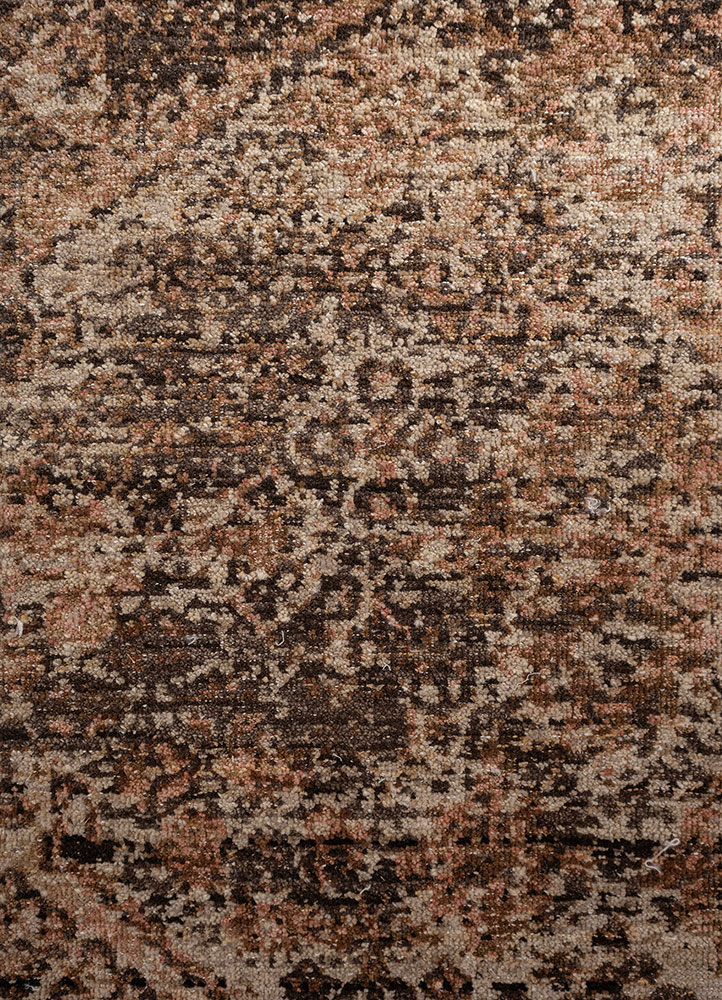 viscaya beige and brown wool hand knotted Rug - CloseUp