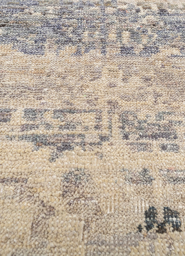 viscaya blue afghan wool hand knotted Rug - CloseUp