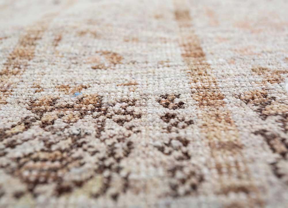 viscaya ivory afghan wool hand knotted Rug - CloseUp