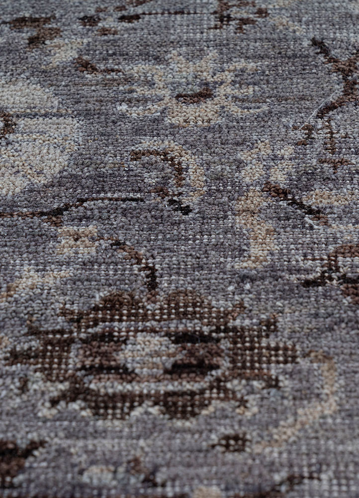 viscaya grey and black afghan wool hand knotted Rug - CloseUp