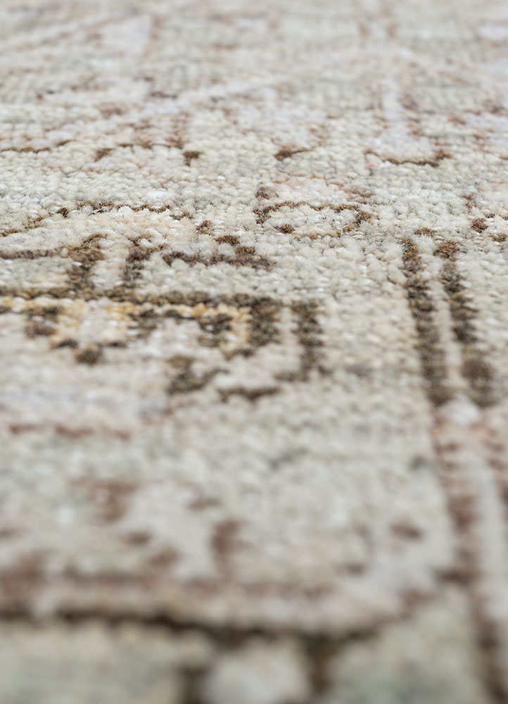 viscaya green afghan wool hand knotted Rug - CloseUp
