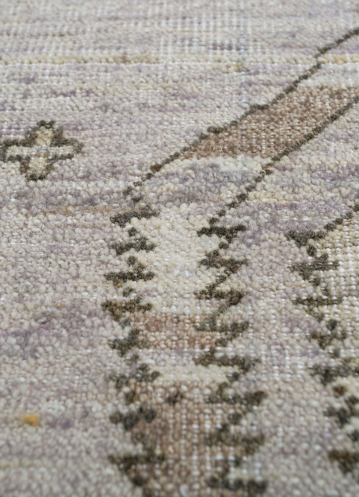 viscaya beige and brown afghan wool hand knotted Rug - CloseUp