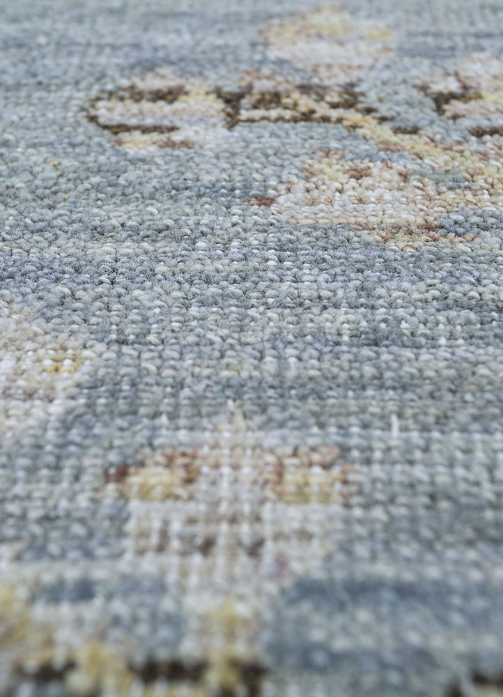 viscaya grey and black afghan wool hand knotted Rug - CloseUp