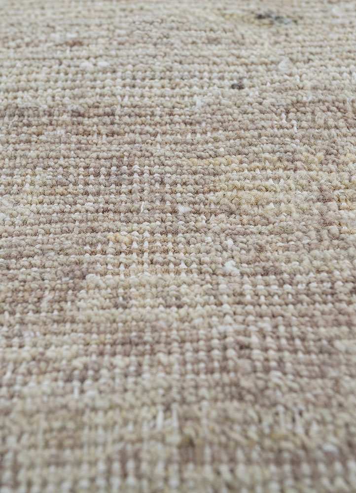 thyme ivory afghan wool hand knotted Rug - CloseUp