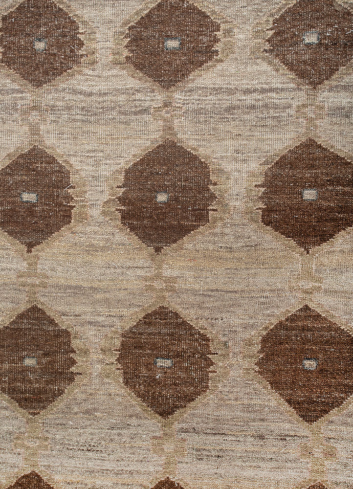 erbe green wool hand knotted Rug - CloseUp