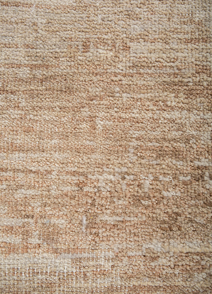uvenuti beige and brown wool hand knotted Rug - CloseUp