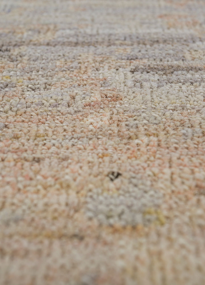 far east ivory afghan wool hand knotted Rug - CloseUp