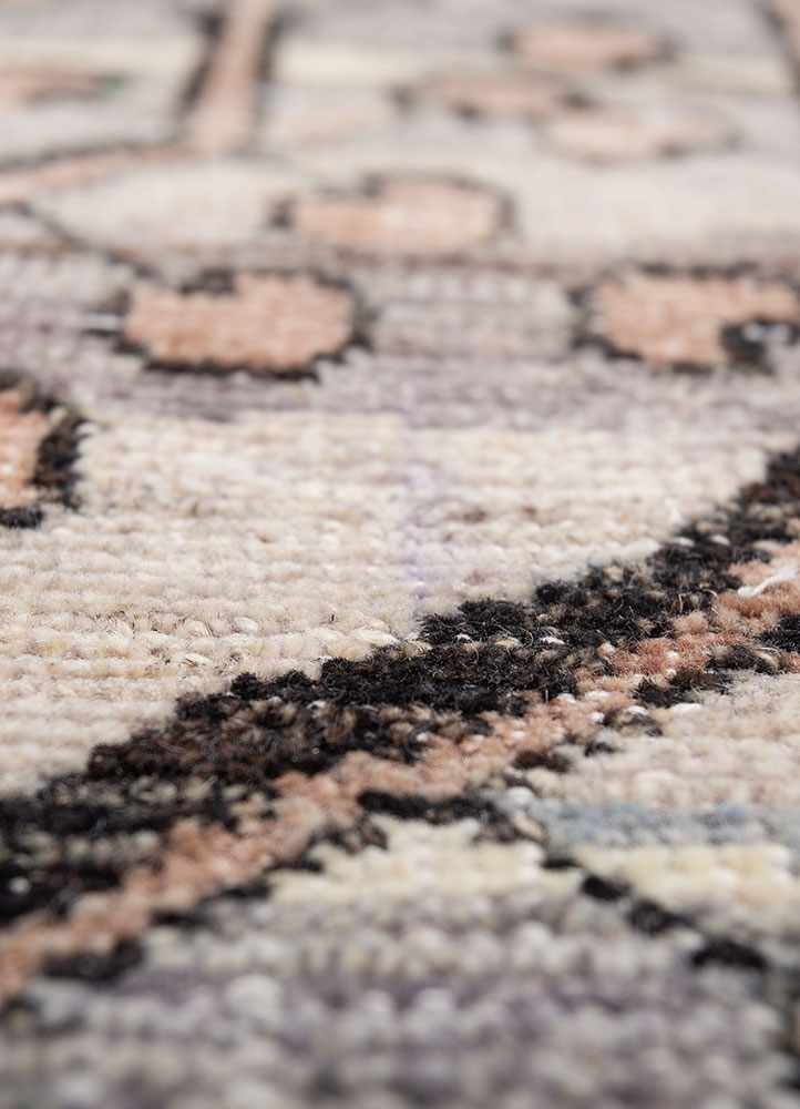 viscaya blue afghan wool hand knotted Rug - CloseUp
