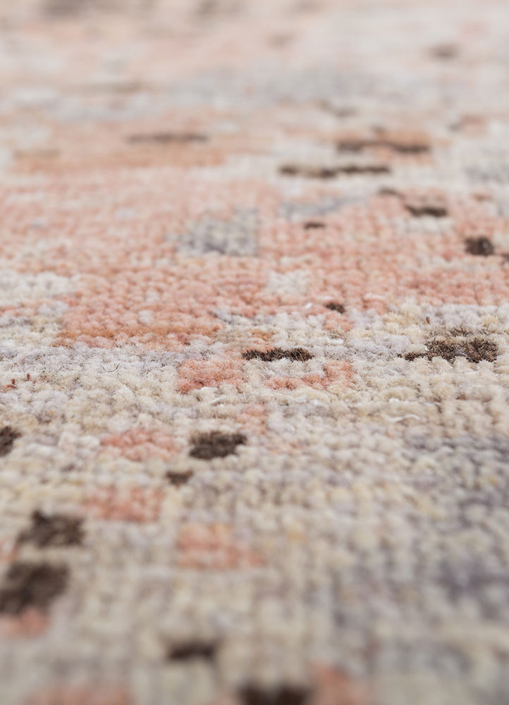 chaos theory by kavi ivory afghan wool hand knotted Rug - CloseUp