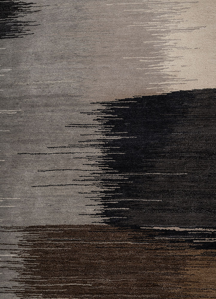 afterglow by kavi ivory wool and silk hand knotted Rug - CloseUp