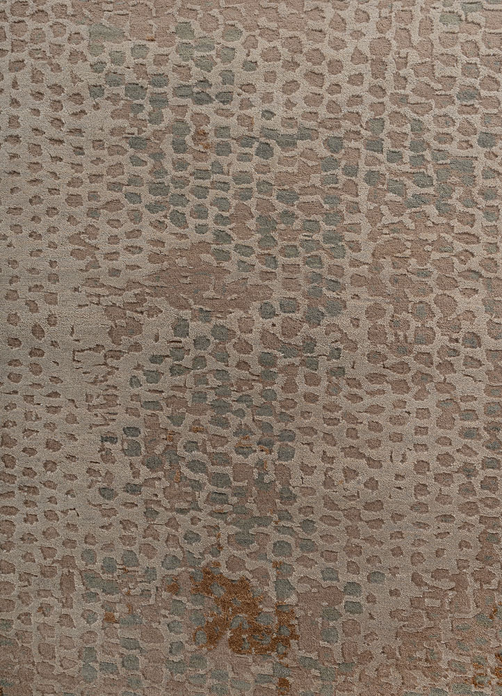 chaos theory by kavi blue wool and silk hand knotted Rug - CloseUp