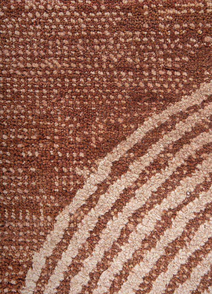 azalea red and orange wool and silk hand knotted Rug - CloseUp