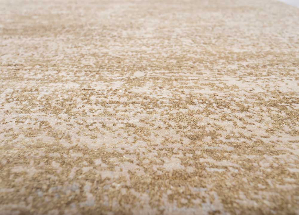 entropy gold wool and silk hand knotted Rug - CloseUp