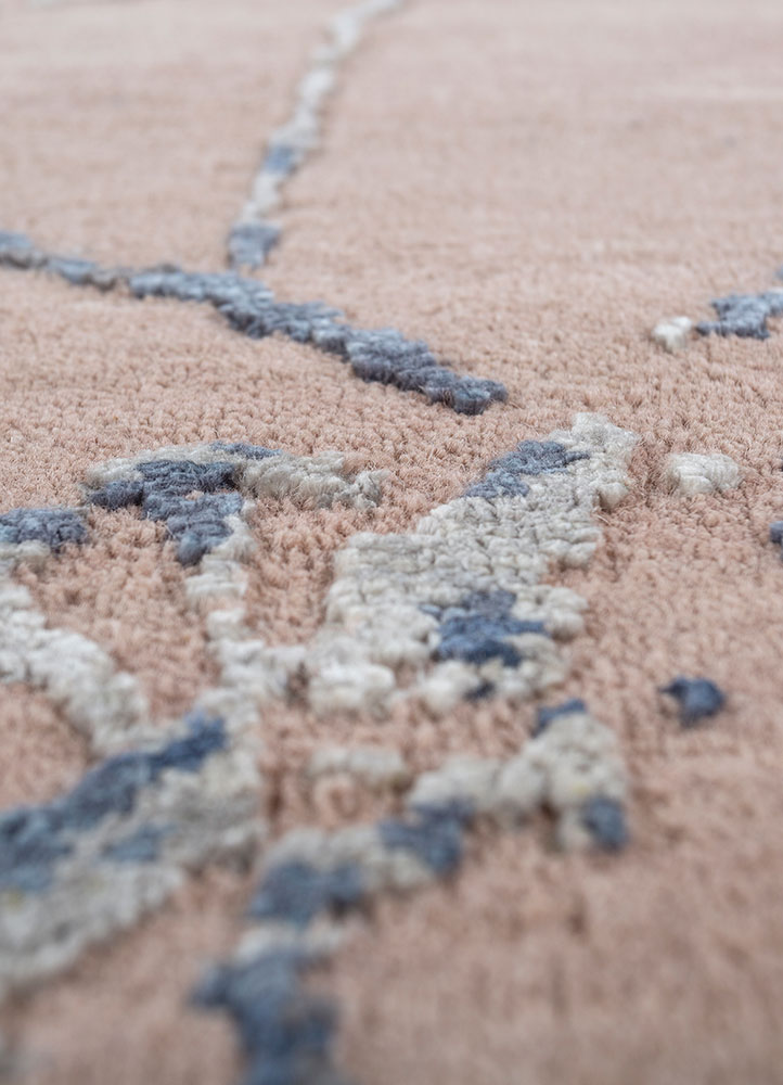 urban pause by kavi beige and brown wool and silk hand knotted Rug - CloseUp