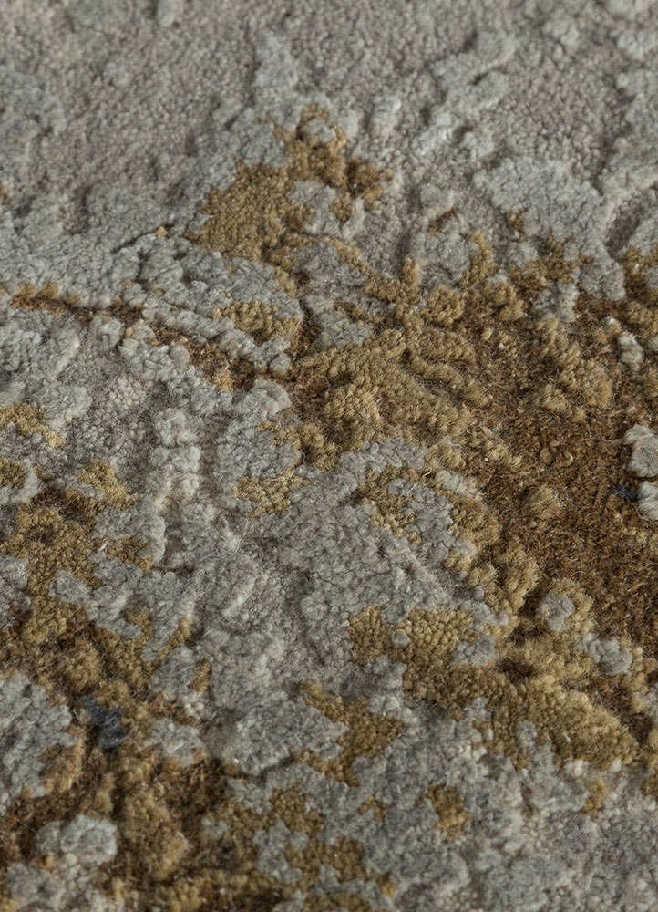 free verse by kavi ivory wool and silk hand knotted Rug - CloseUp