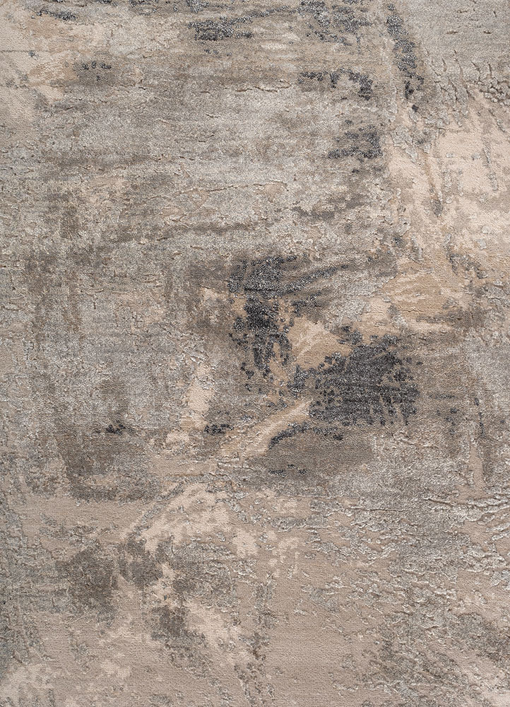 free verse by kavi ivory wool and silk hand knotted Rug - CloseUp
