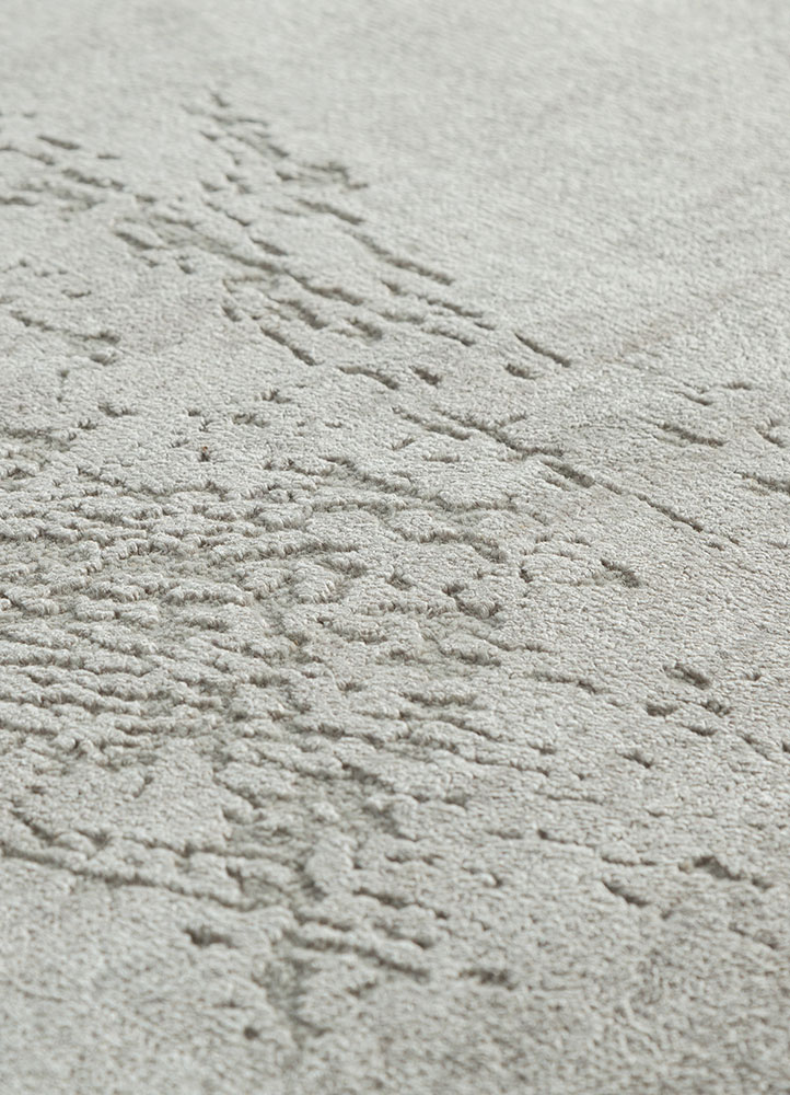 free verse by kavi blue wool and silk hand knotted Rug - CloseUp