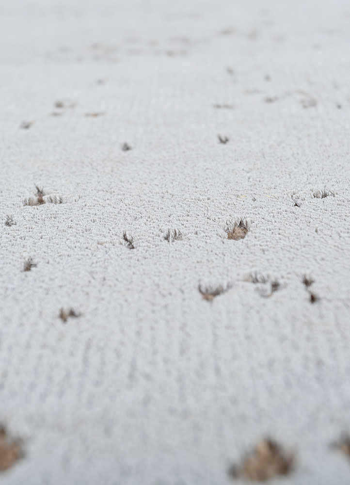 urban pause by kavi grey and black wool and silk hand knotted Rug - CloseUp