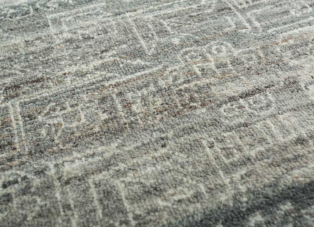 viscaya grey and black afghan wool hand knotted Rug - CloseUp