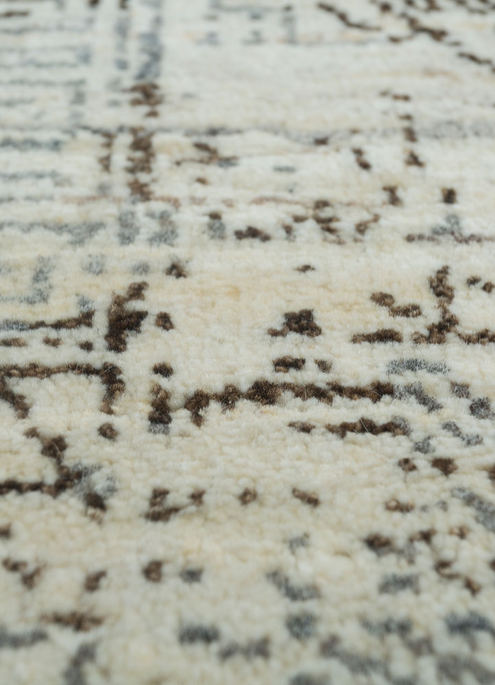 erbe grey and black afghan wool hand knotted Rug - CloseUp