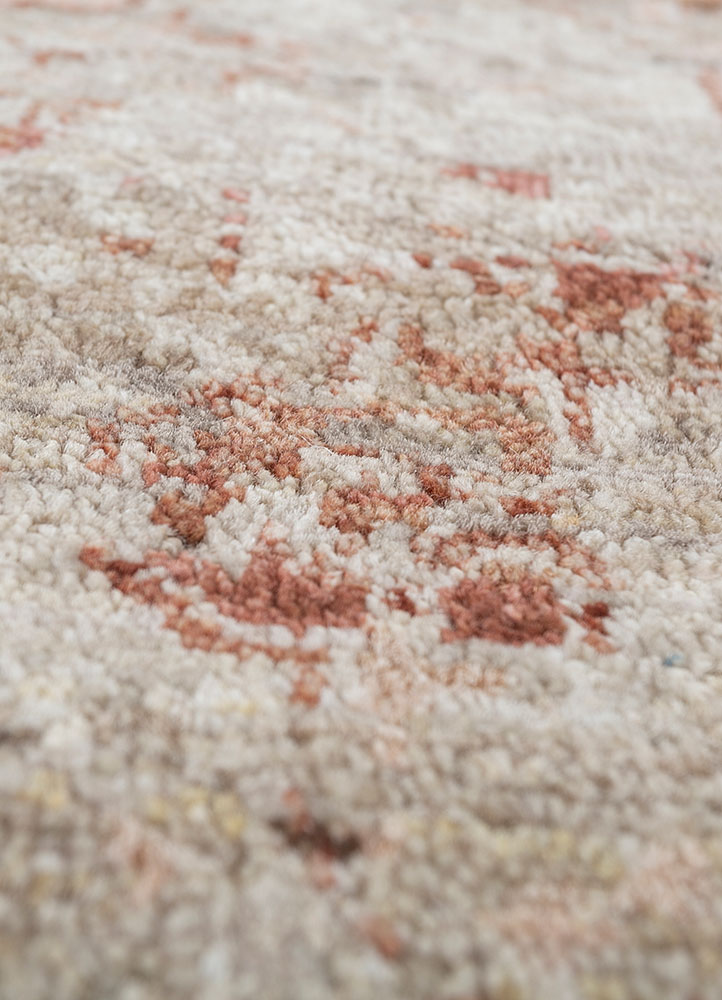 viscaya beige and brown afghan wool hand knotted Rug - CloseUp