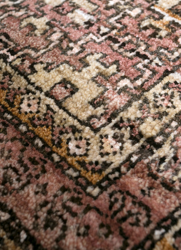 viscaya beige and brown afghan wool hand knotted Rug - CloseUp