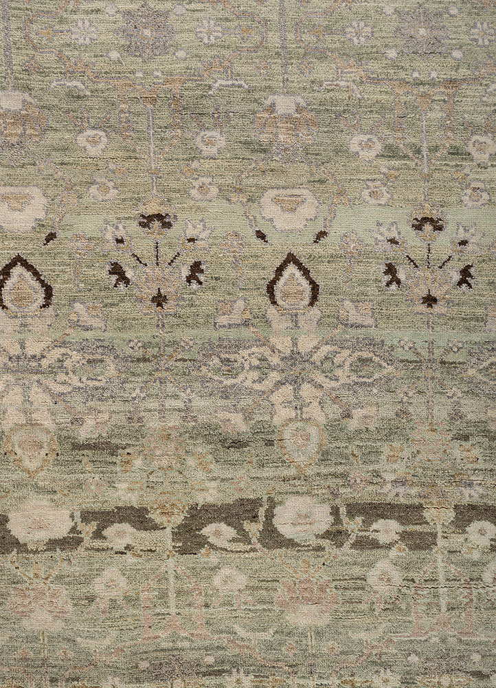 viscaya blue wool hand knotted Rug - CloseUp