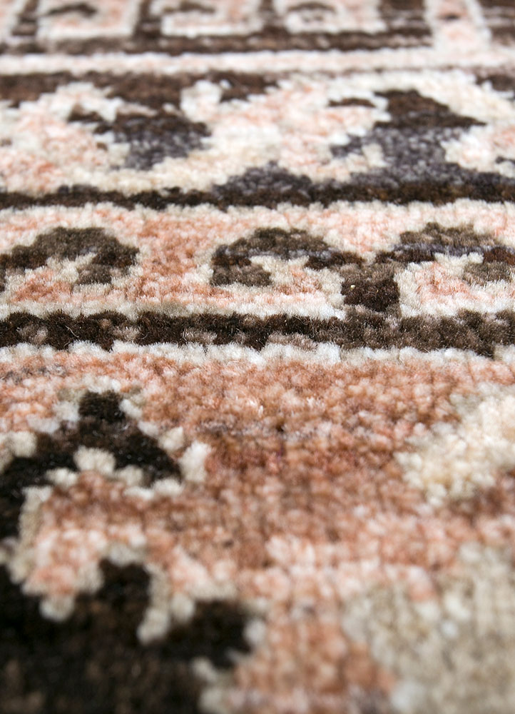 viscaya beige and brown afghan wool hand knotted Rug - CloseUp