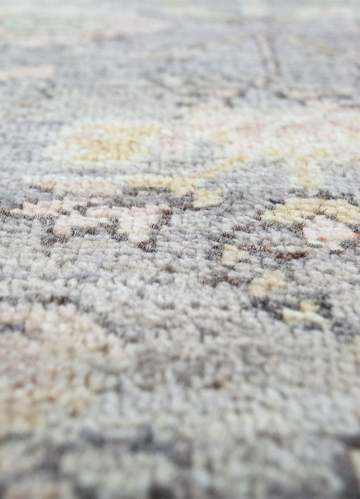 viscaya grey and black afghan wool hand knotted Rug - CloseUp