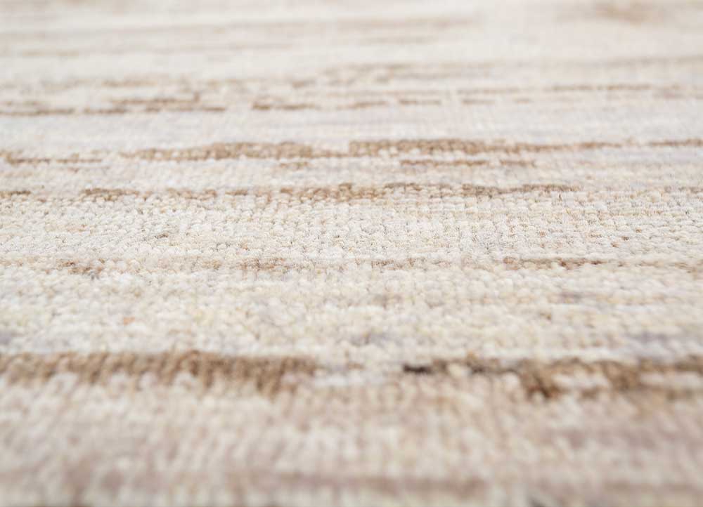 entropy ivory afghan wool hand knotted Rug - CloseUp
