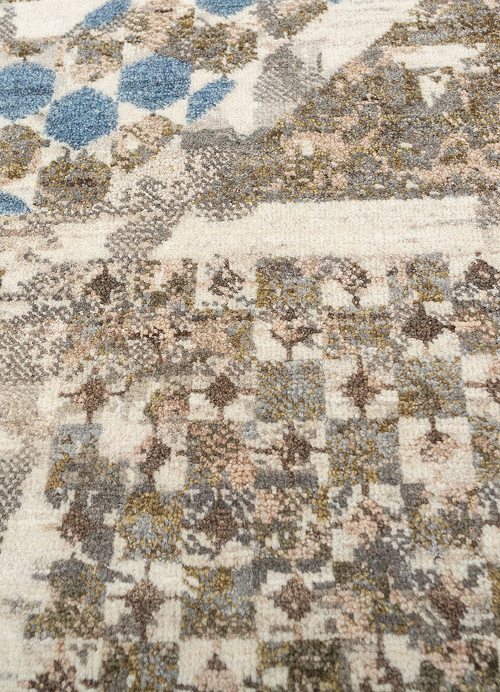 far pavilions ivory wool hand knotted Rug - CloseUp