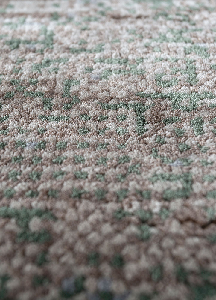 afterglow by kavi grey and black wool and bamboo silk hand knotted Rug - CloseUp