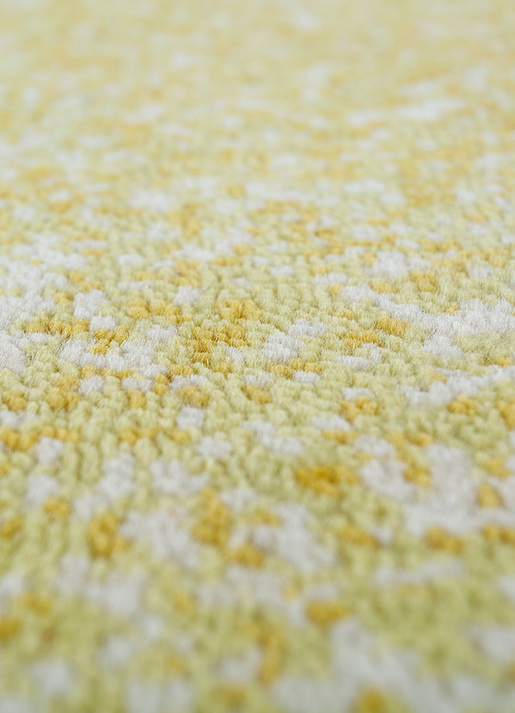 entropy green wool hand knotted Rug - CloseUp